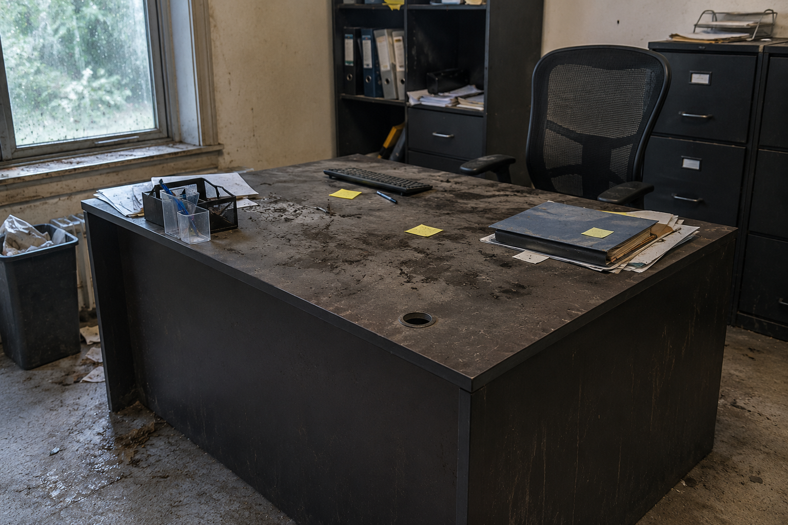 Arbeitsplatz nach Mieterwechsel — vorher